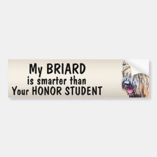 Briard dog - Smarter than student - funny Bumper Stickers