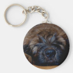 briard puppy keychain