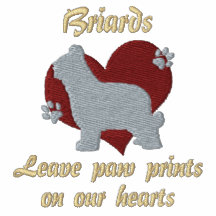 Briards Leave Paw Prints Embroidered Hooded Sweatshirt
