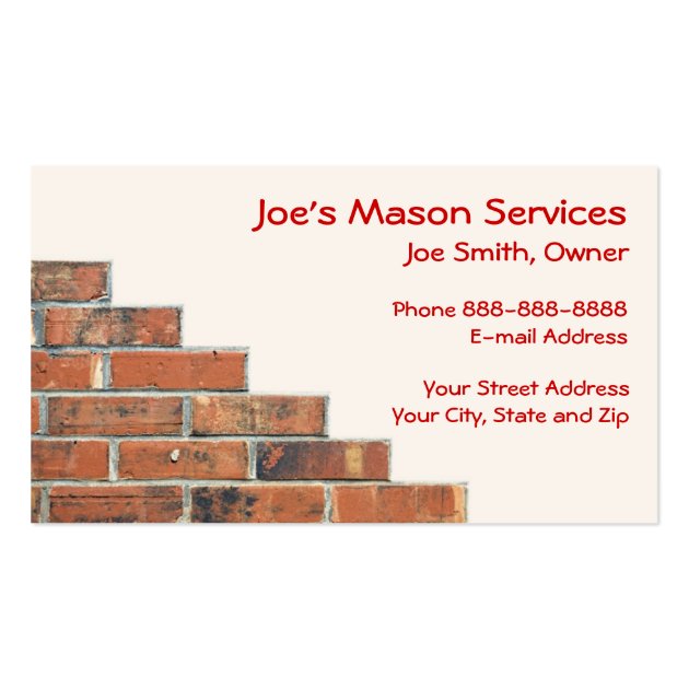 Brick Mason Masonry Business Card