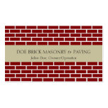 Brick Mason Tan/Fire Red Brick Business Card Template