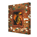 Brick oven illusion  wrapped canvas print