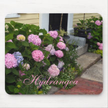 Brick Pink Hydrangeas Mousepad