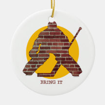 Brick Wall Goalie Christmas Tree Ornaments