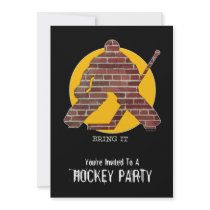 Brick Wall Goalie Party invitation