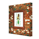 Brick wall illusion photo border wrapped canvas canvas prints