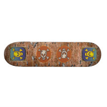 Brick Wall Skulls Skateboard