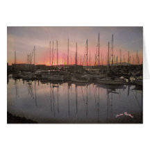Brickyard /Cove Marina at Sunset Greeting Card