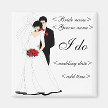 Bridal Couple Refrigerator Magnet