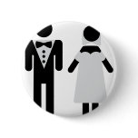 bridal couple symbol pinback buttons