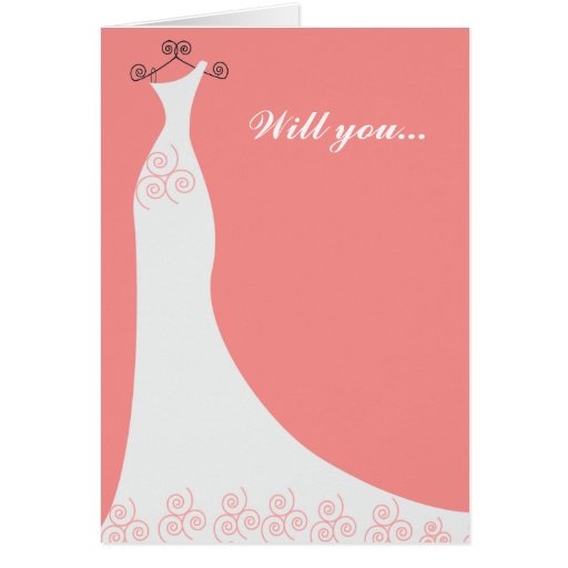 Bridal Gown Custom Bridesmaid Cards