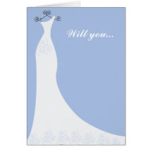 Bridal Gown Custom Bridesmaid Greeting Card