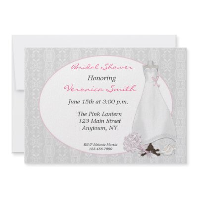 Bridal Gown Lace Pink Shower Invitation by StarStock