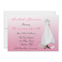 Bridal Gown Pink Shower Invitation