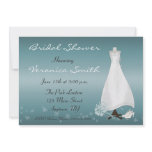 Bridal Gown Turquoise Shower Invitation