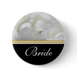 Bridal party name tags rose elegant gold black