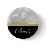 Bridal party name tags rose elegant gold black