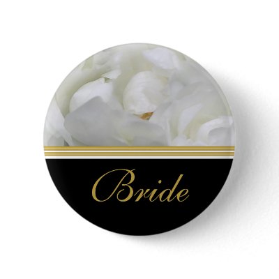 Bridal party name tags rose elegant gold black by Florals