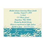 Bridal Shower Bamboo Turquoise Cream postcards