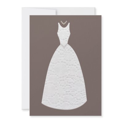 Bridal Shower Brown White Wedding Dress Invitation by Pip_Gerard