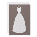 Bridal Shower Brown White Wedding Dress Invitation