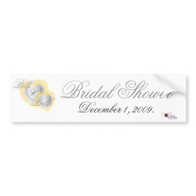 Bridal Shower Bumper Sticker  - Customised by wholeheartedly
