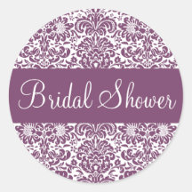 Bridal Shower Damask Envelope Sticker Seal