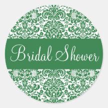 Bridal Shower Damask Envelope Sticker Seal