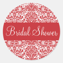 Bridal Shower Damask Envelope Sticker Seal