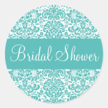 Bridal Shower Damask Envelope Sticker Seal