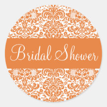Bridal Shower Damask Envelope Sticker Seal