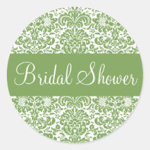 Bridal Shower Damask Envelope Sticker Seal