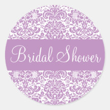 Bridal Shower Damask Envelope Sticker Seal