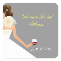 Bridal Shower Esemble Square Sticker