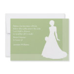 Bridal Shower in Green with Bride Silhouette Personalised Announcements