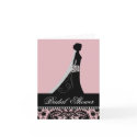 Bridal Shower Invitation Black Pink Damask cards