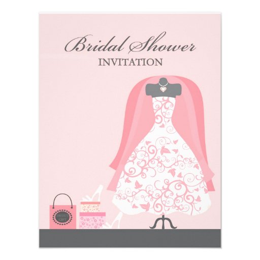 Bridal Shower Invitation Flat Card Invitation