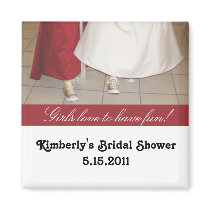 Bridal shower magnet party favour with dresses