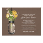 Bridal Shower Mason Jar and Wildflowers Personalised Announcements