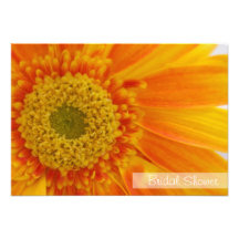 Bridal Shower Orange Flower Invitation