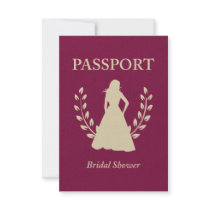 Bridal Shower Passport Custom Invitations