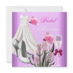 Bridal Shower Pink Silver White Dress Shoes invitations