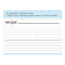 Bridal Shower Recipe Card Post Card