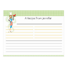 Bridal Shower Recipe Card Post Cards