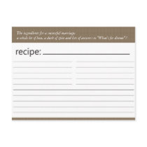 Bridal Shower Recipe Card Postcard