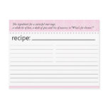 Bridal Shower Recipe Card Post Card