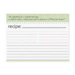 Bridal Shower Recipe Card postcards