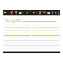 Bridal Shower Recipe Card Postcards