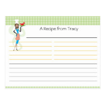 Bridal Shower Recipe Card Postcards