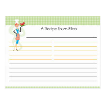 Bridal Shower Recipe Card Postcards